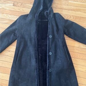 New Custom Slim A-Line Women's Hooded Super Ultra Lightweight Shearling Coat